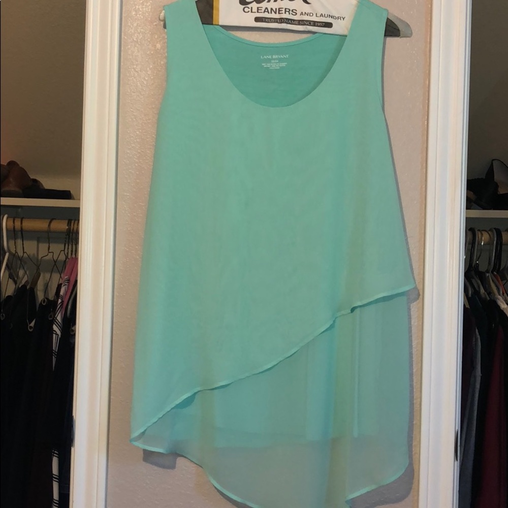 Tank top with gorgeous a line sheet overlay